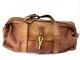 Vintage Ralph Lauren Brown Leather Shoulder Bag Tote Purse Gold Hook Full Zip
