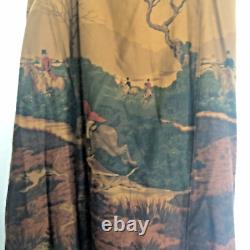 Vintage Ralph Lauren Equestrian Fox Hunt Wrap Maxi Skirt Wool Leather Sz 18W NEW