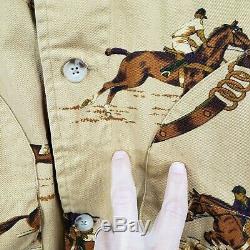 Vintage Ralph Lauren Mens Horse Equestrian Western Jacket Brown Tan Large