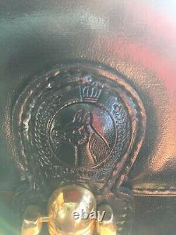 Vintage Ralph Lauren Polo Black Leather Handbag Purse w Gold Hardware