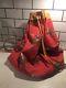 Vintage Ralph Lauren Red Polo Horse Canvas Gunnysack Leather Cinch Backpack Bag