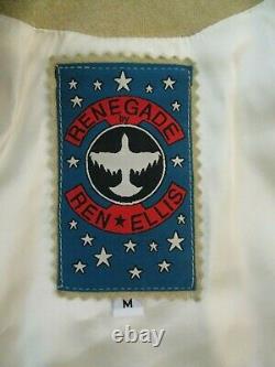 Vintage Renegade Ren Ellis Women's Fringe Leather Bead/Wood Trim Jacket -Sz M