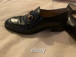 Vintage / Retro Gucci Horse Bit Black Leather Loafers size 37 / 7