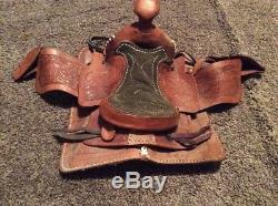 Vintage Saddle Antique Miniature Salesman Sample Horse Apache Leather Western