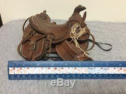 Vintage Salesman Sample Leather Horse Saddle