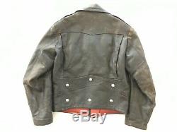 Vintage Sears Supreme Horsehide Horse Hide Leather Asymmetric Motorcycle Jacket