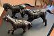 Vintage Set Of Three Leather Wrapped Horse Figurines