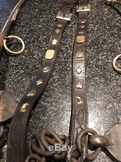 Vintage Shire Horse haemes & Leather Items With Horse Brasses