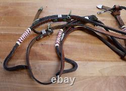 Vintage Silver Overlaid Horse Leather Browband Show Headstall Head Stall Jeweled