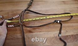 Vintage Silver Overlaid Horse Leather Browband Show Headstall Head Stall Jeweled