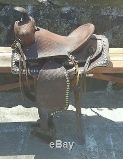 Vintage Simco Tooled Embossed Leather Youth Horse Pony Saddle 12 Seat