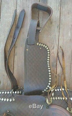 Vintage Simco Tooled Embossed Leather Youth Horse Pony Saddle 12 Seat
