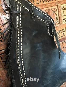 Vintage Single Fringed Leather Chap Armitas Cowboy, Horse, Western