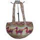 Vintage Sisal Market Tote Bag / PEGASUS Flying Horses Camels NEW