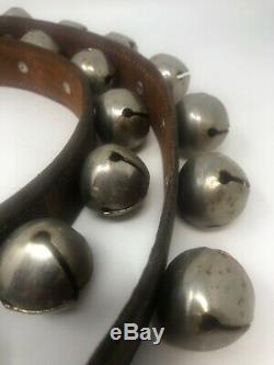 Vintage Sleigh 30 Bells Leather Strap 82 Long Horse