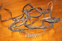 Vintage Sterling Silver Mexico Leather Horse Parade Bridle & Bit Headstall