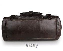 Vintage Style Crazy Horse Leather Mens Briefcase Shoulder Bag Travel Tote Unisex