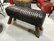 Vintage Style Genuine leather Bench pommel horse Dinning table Bench Foot stool