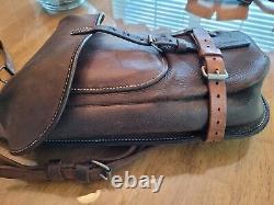 Vintage Swiss Army LEATHER Military Vertical backpack horse pack Saddlebag