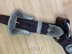 Vintage TOP QUALITY Full Size Western Horse Silver Show Halter w Lead