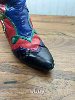Vintage Texas Oil Well Armadillo Horse Longhorn Western Cowboy Boots Women 7 B