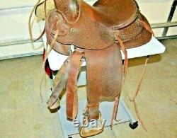 Vintage Tooled Leather Cowboy Western Horse Saddle Geo Lawrence Co. Oregon USA