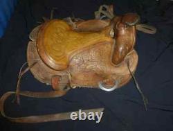 Vintage Tooled Leather HORSE SADDLE Pony Saddle Horse Riding Saddle Horse Tack