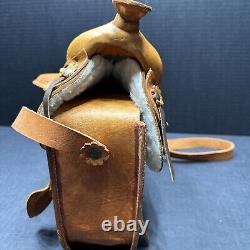 Vintage Tooled Leather Horse Saddle Purse Made In Mexico