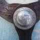 Vintage Tooled Leather Old Horse Martingale 2-1/2 in. Domed Silver Concho