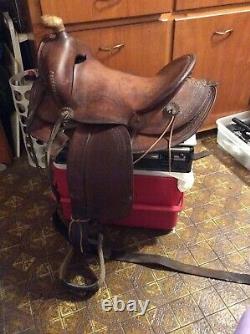Vintage Tooled Western Horse Saddle