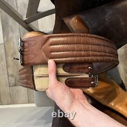 Vintage Tudor Leather 18 Horse Jumping Saddle English England Walsall Irons