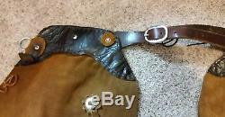 Vintage Two Color Brown Leather Suede Horse Chaps