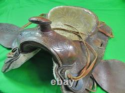 Vintage US Carved Leather Horse Saddle