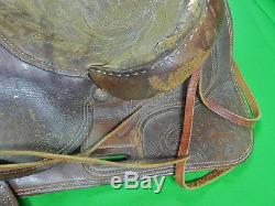 Vintage US Carved Leather Horse Saddle