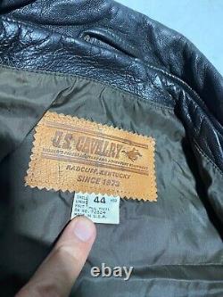 Vintage US Cavalry Brand Mens Leather A-2 Jacket Size 44 Radcliff KY X7