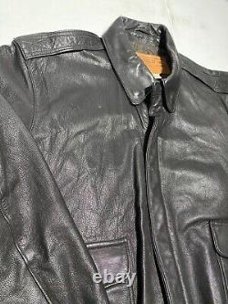 Vintage US Cavalry Brand Mens Leather A-2 Jacket Size 44 Radcliff KY X7