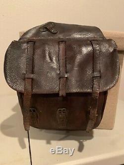 Vintage US Cavalry/ Mail Leather Saddle Bags- Canvas Lining- WW1 Era