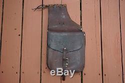 Vintage US Forest Service Leather Monogrammed Horse Saddlebags USFS
