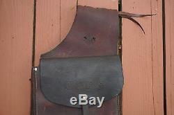 Vintage US Forest Service Leather Monogrammed Horse Saddlebags USFS