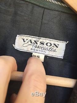 Vintage Vanson Associates Boston Horse Hide Leather Cafe Racer Motorcycle Jacket