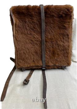 Vintage WWII Swiss Army Horse hair Leather Backpack/Rucksack Military