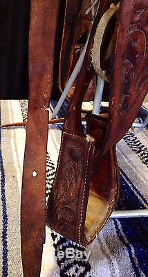 Vintage Western Hand Tooled Leather Horse Saddle Vintage 1940's