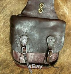 Vintage Western Heavy Leather Horse Saddle Bags Made In Texas USA