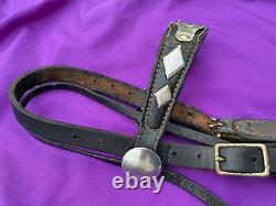 Vintage Western Horse Black Leather PARADE Bridle & Breast Collar Set