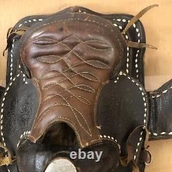 Vintage Western Horse/Pony Miniature Leather 9 Saddle For Toddler. 5 Pounds