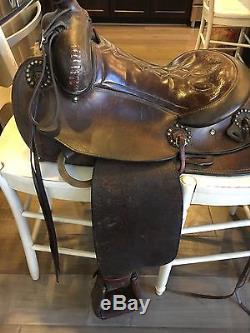 Vintage Western Horse Saddle Antique Leather Pony Saddle Equine Tack Equestrian