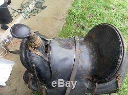 Vintage Western Horse Saddle Antique Leather Pony Saddle Equine Tack Equestrian