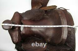 Vintage Western Horse Saddle Leather Brown