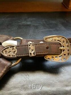 Vintage Western Leather Halter with Sterling Silver Overlay