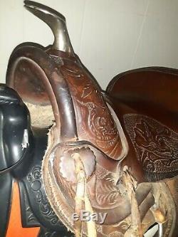 Vintage Western Leather Horse Saddle 13 Model 601 Excellent Condition